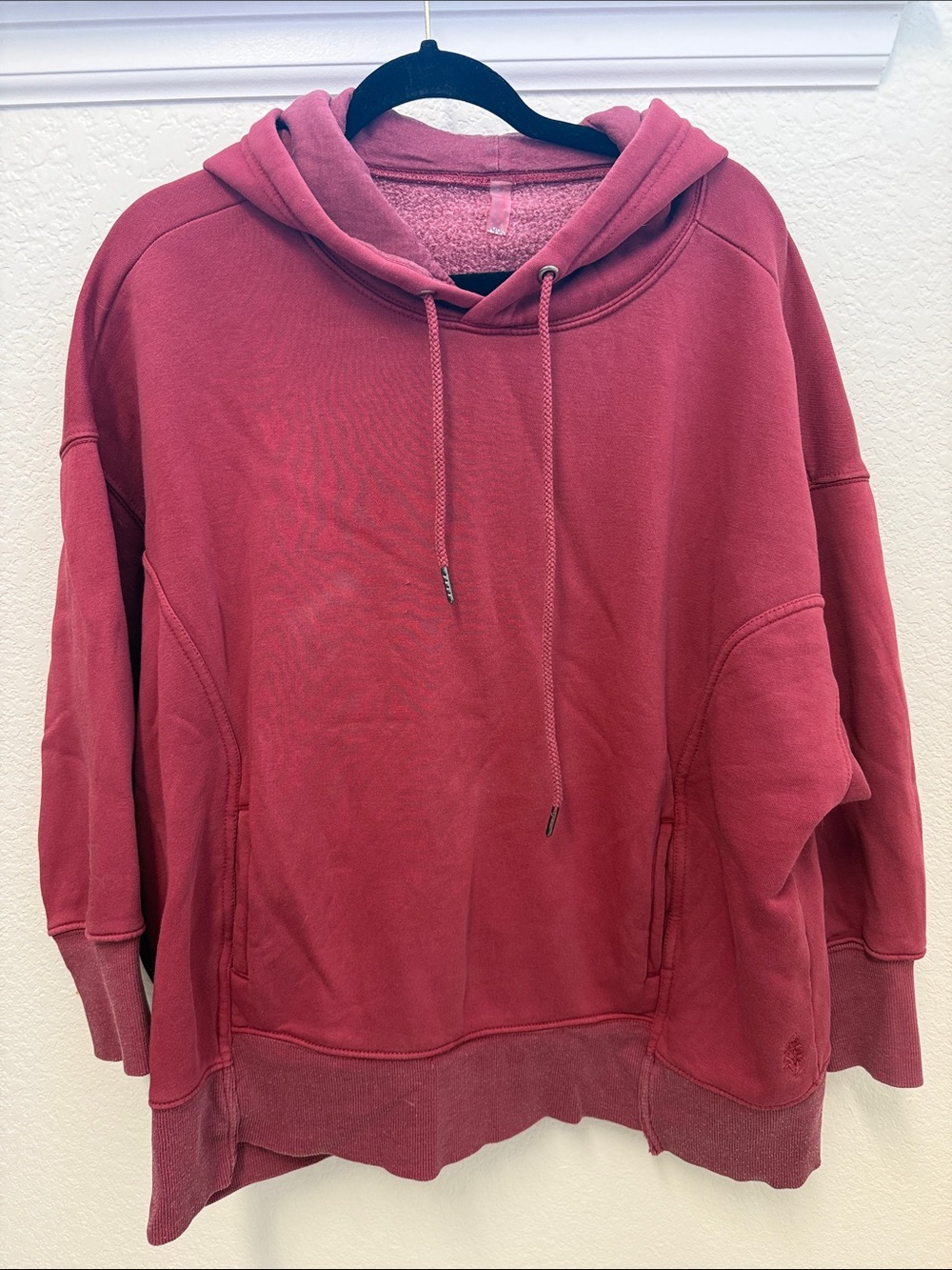 Free People Sprint to the Finish Oversized Hoodie Maroon